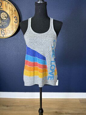 Chaser One Love Rainbow Stripe Racerback Tank | S
